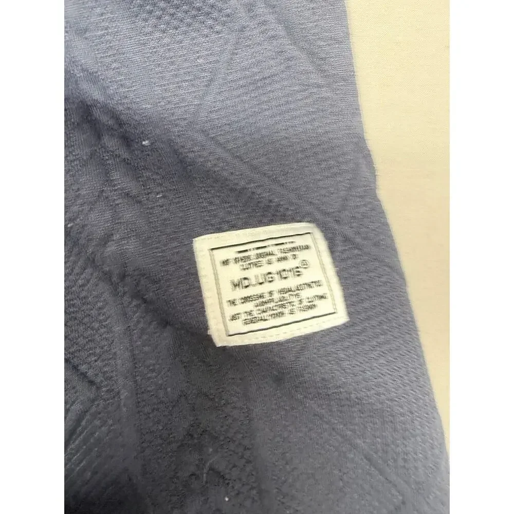 Mens Textured Knit 2 Piece Short Set Slate Blue Streetwear Lounge Suit Size L